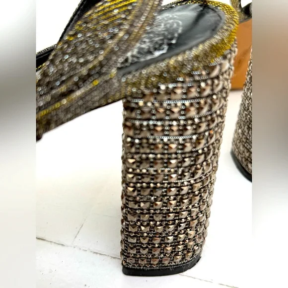 Vince Camuto Silver Heels with Embellished Strap - Picture 11 of 16